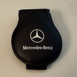 Mercedes Sunglass Holder for Car with Logo Black Leather NWT